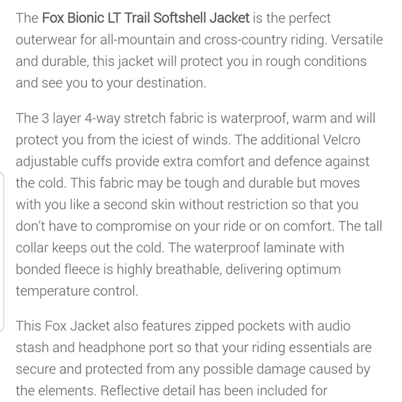 Fox Bionic LT Trail Softshell Jacket Black, sz.XXL - Picture 16 of 16